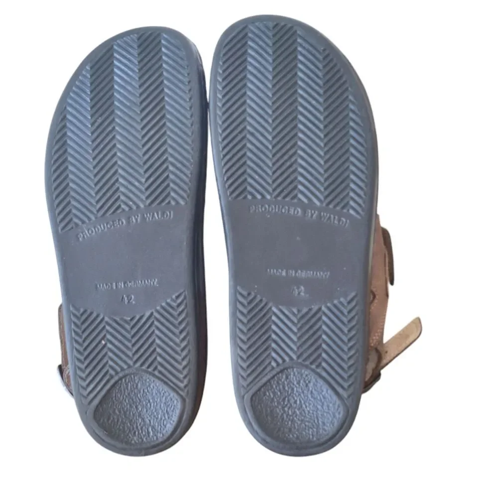 Finn Comfort Toro-Soft Men's 9 Oxide Brown Leather Sandals Adjustable Straps 42